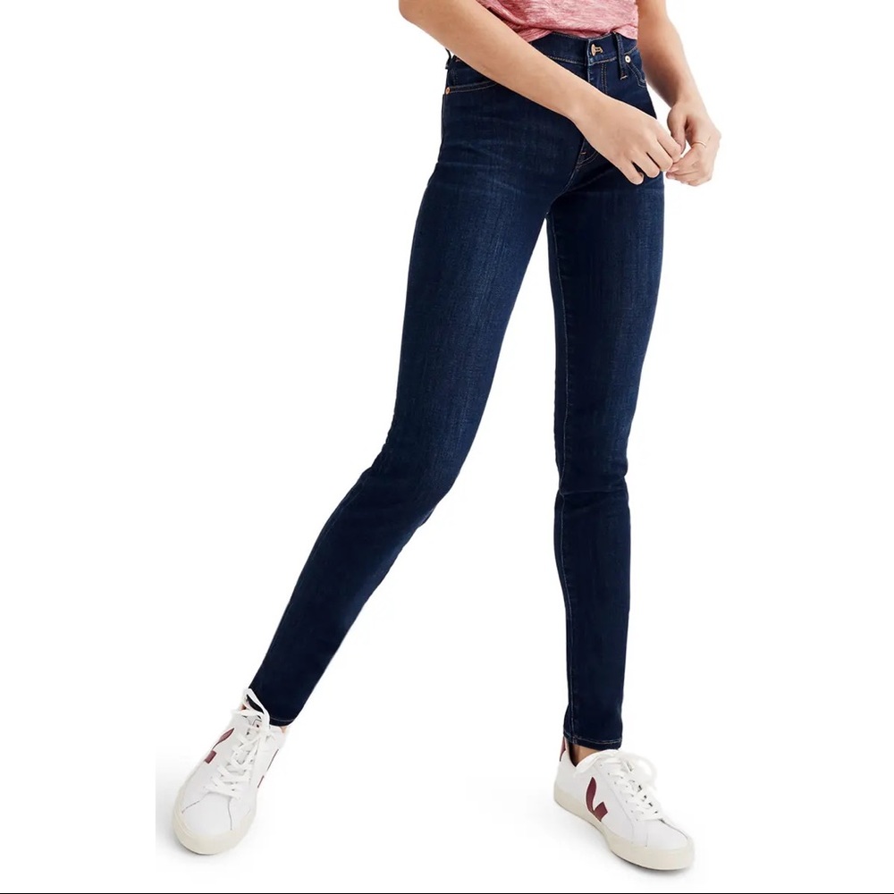 Madewell 9” Mid Rise Skinny Dark Wash Jeans